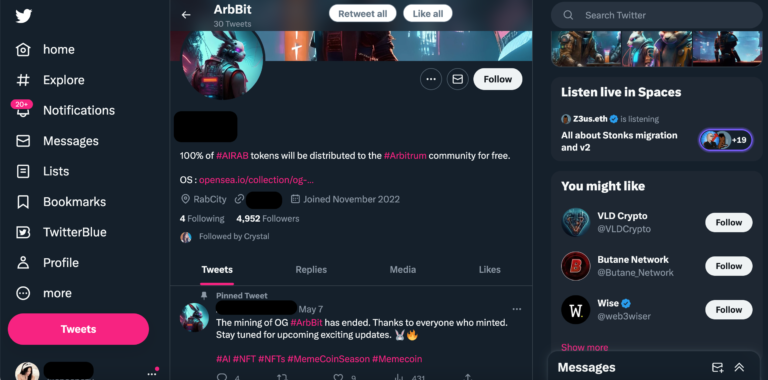 Crypto/NFT Twitter with 5000 Followers Product image for Crypto/NFT Twitter with 5k Followers