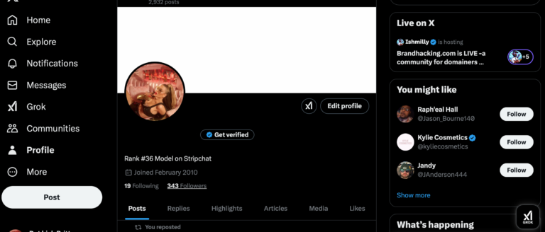 Exclusive Twitter Account Followed by Kylie Jenner