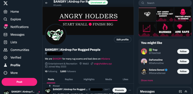 Crypto/NFT Twitter with 3000 Followers NFT twitter with 3000 followers