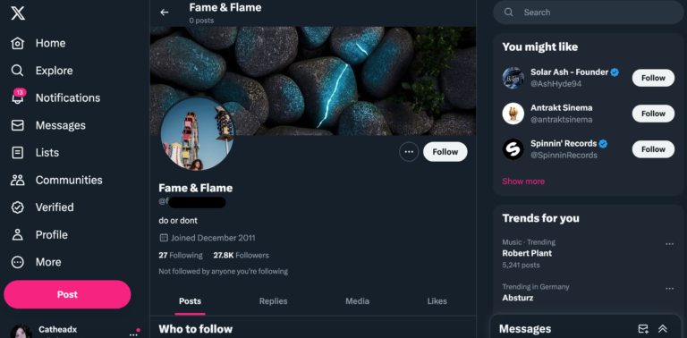 Twitter with 27k followers