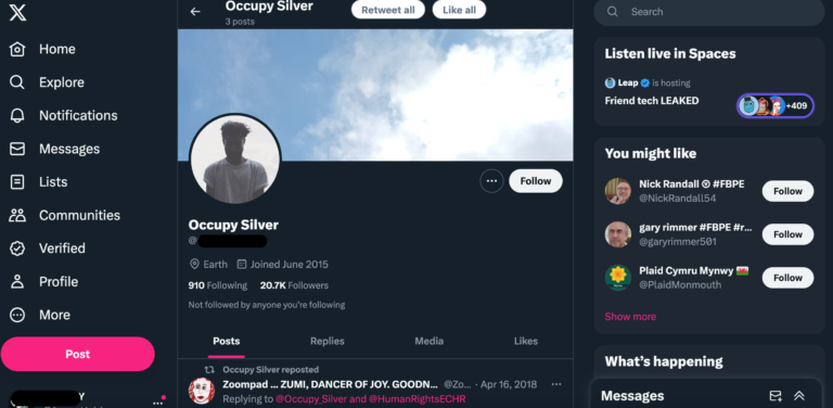 Twitter with 20k followers