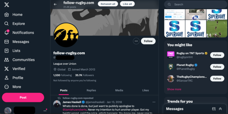 Sports twitter with 35k followers