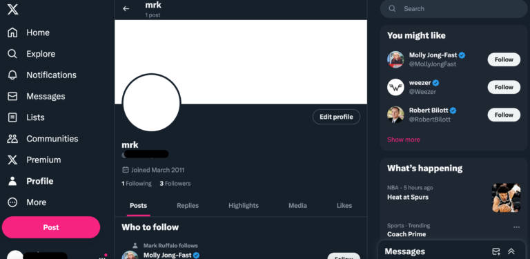 Twitter folowed by Mark Ruffalo