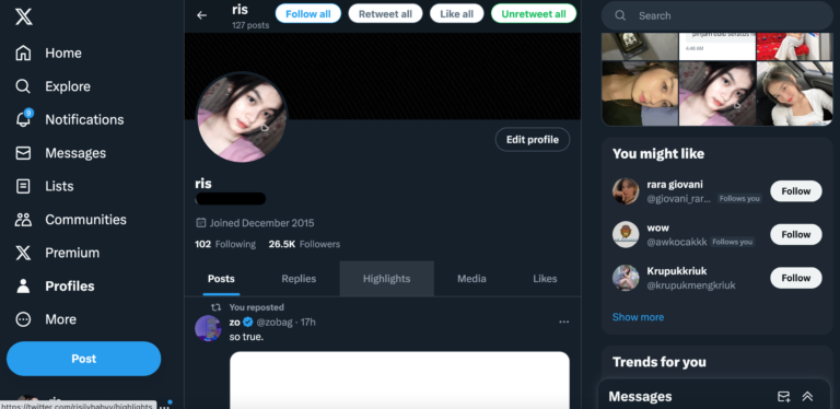 26k Followers Twitter account