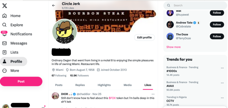 Crypto/NFT Twitter with 10k Followers