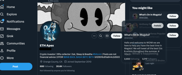 Crypto/NFT Twitter Account with 20k Followers