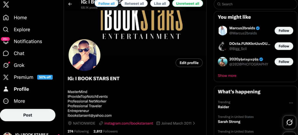 Twitter Account Followed by NBA Players